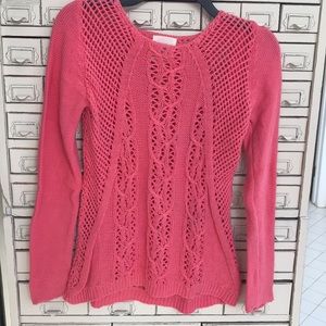 Cotton coral knit sweater